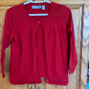 Liz Clairborne red button up sweater size M.